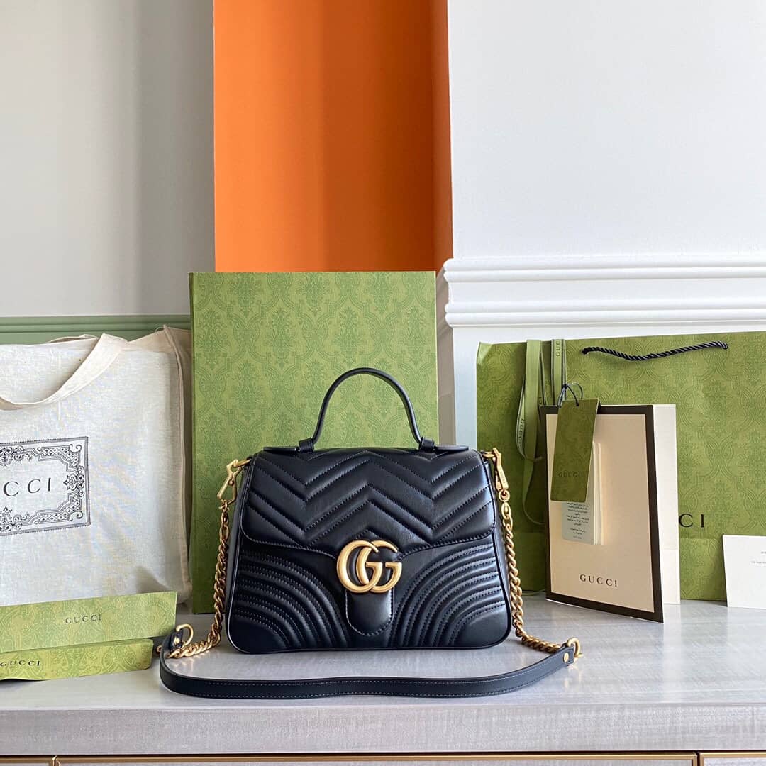 Gvc*1 Marmont Dupe Mini GG Marmont Replica Bag Black 498100