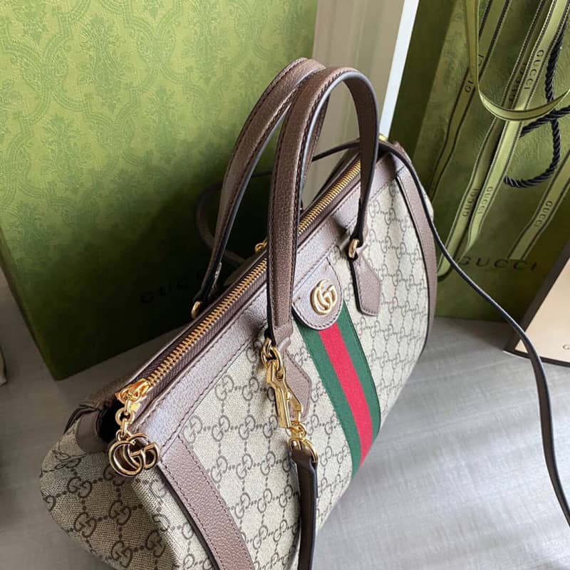 Gvc*1 Ophidia Medium GG Svp*me Tote Shoulder Bag Replica Gray 524537