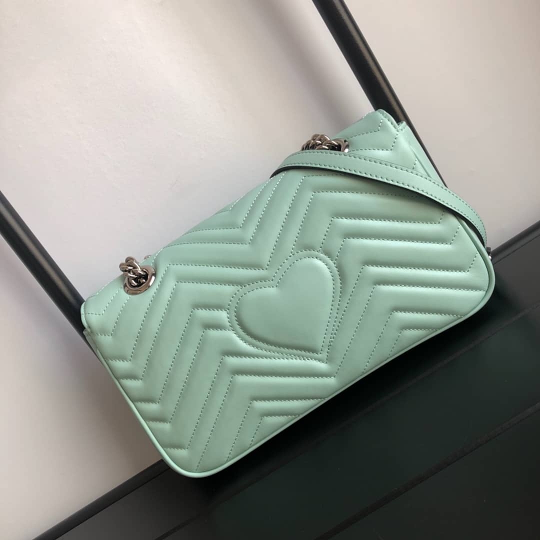 Gvc*1 GG Marmont Matelasse Shoulder Bag Replica Green 443497