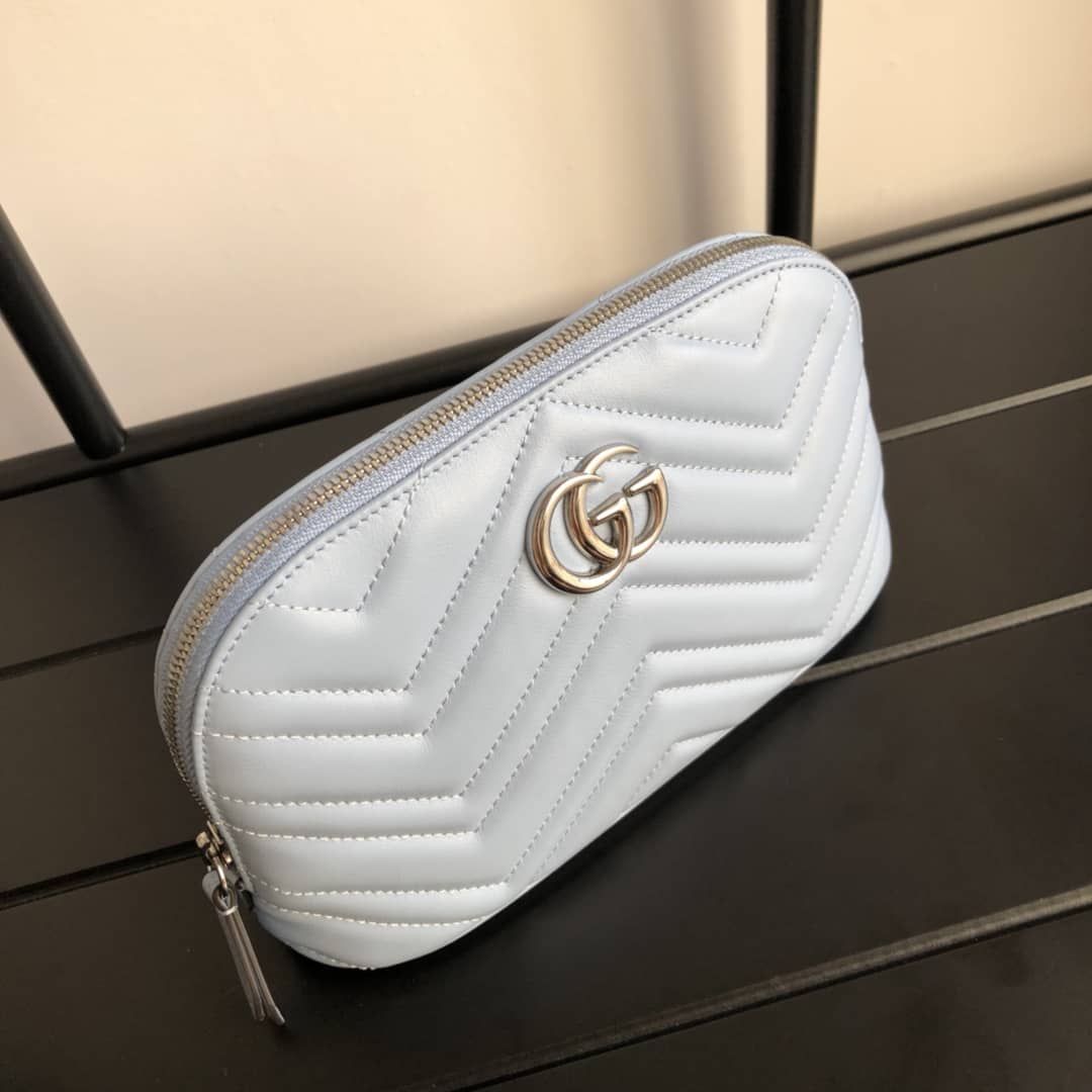 Gvc*1 GG Marmont Quilted Vanity Bag Replica Blue 625690