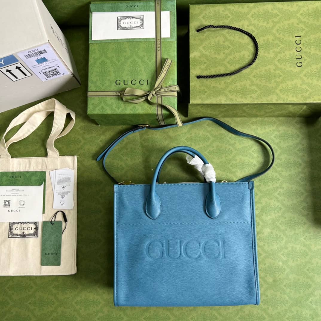 Gvc*1 Small Leather Tote With Gvc*1 Logo 674822 Replica Bag