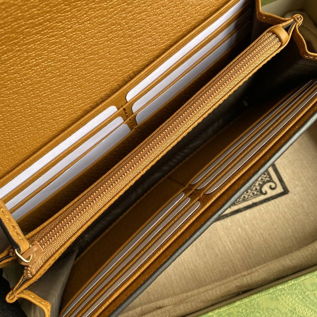 Gvc*1 Kai Leather Logo Long Wallet Replica 660509