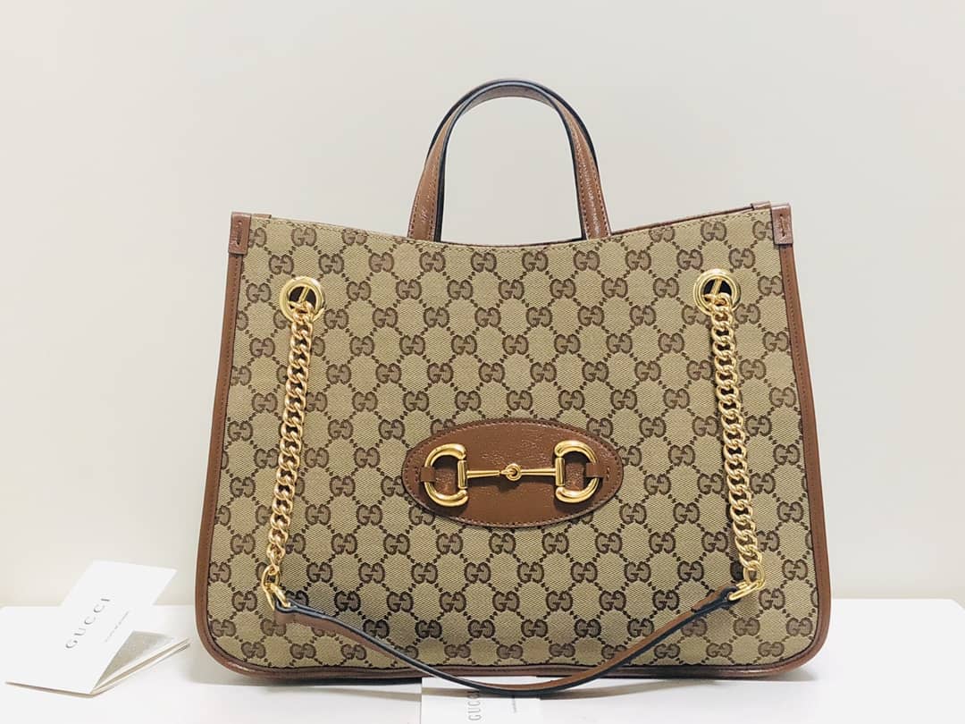 Gvc*1 Horsebit 1955 Leather Tote Replica Brown 621144
