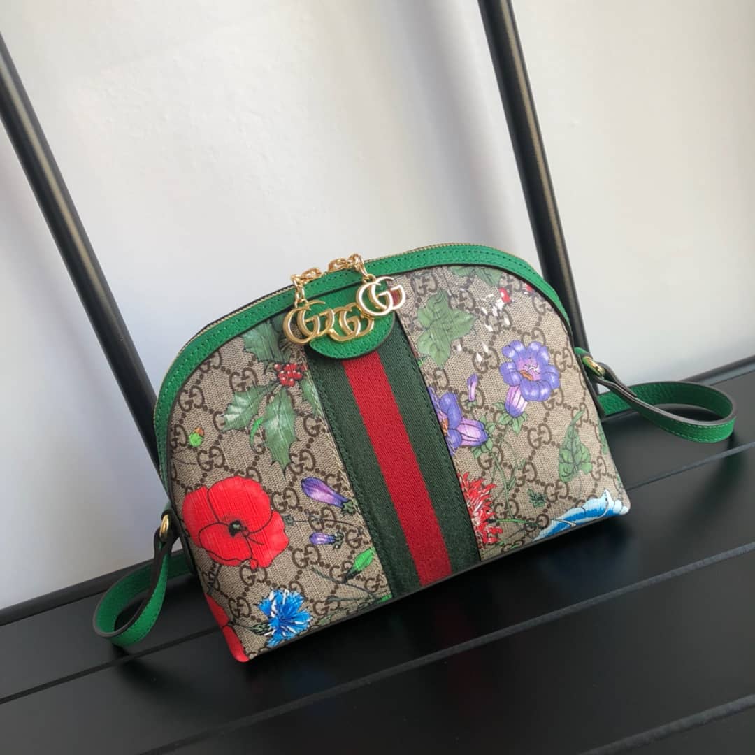 Gvc*1 GG Svp*me Ophidia Small Rounded Top Shoulder Bag Replica Green 499621