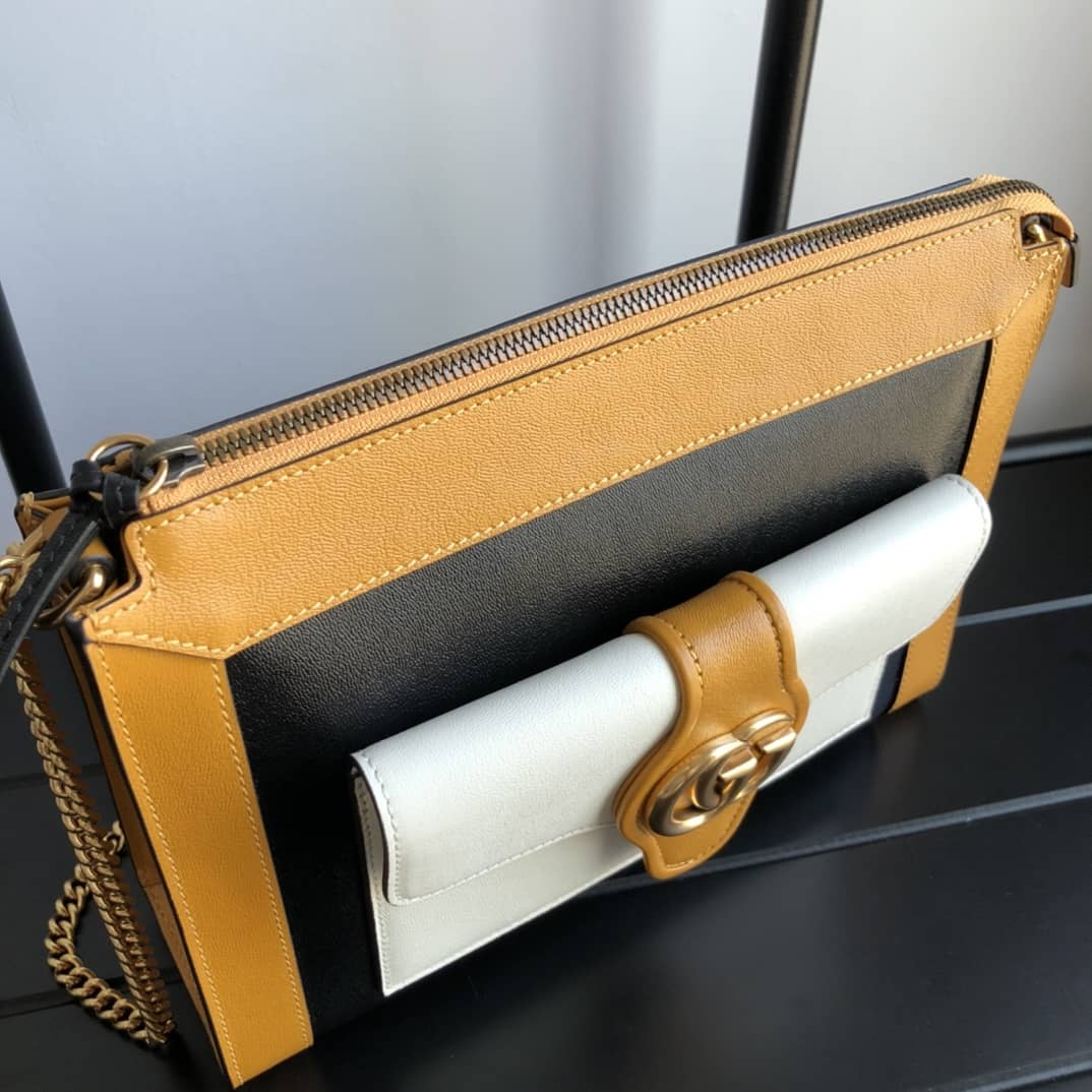 Gvc*1 Small Shoulder Bag With Double G Replica Yellow 648999