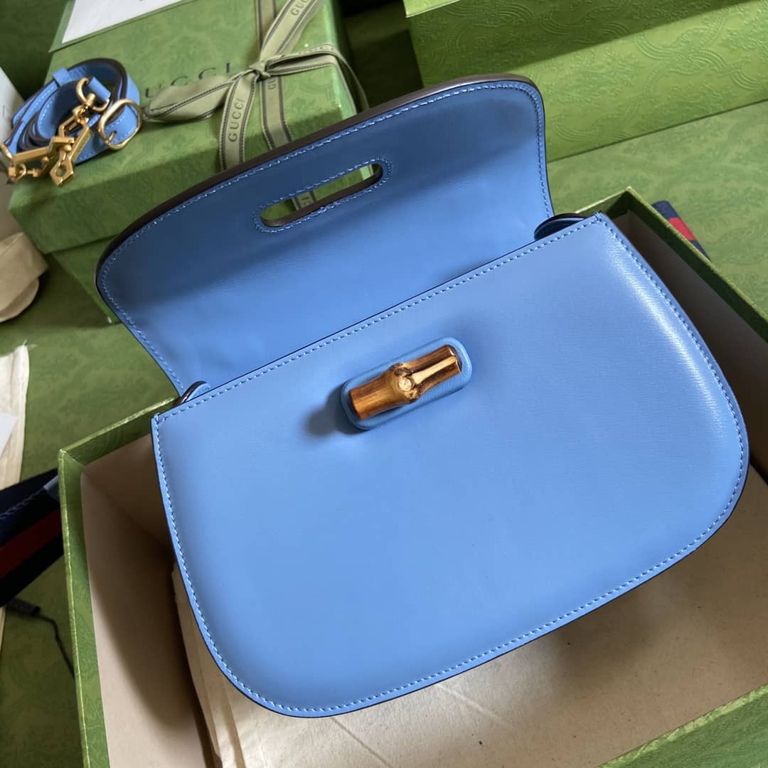Gvc*1 Bamboo 1947 Small Top Handle Bag Blue 675797 Replica