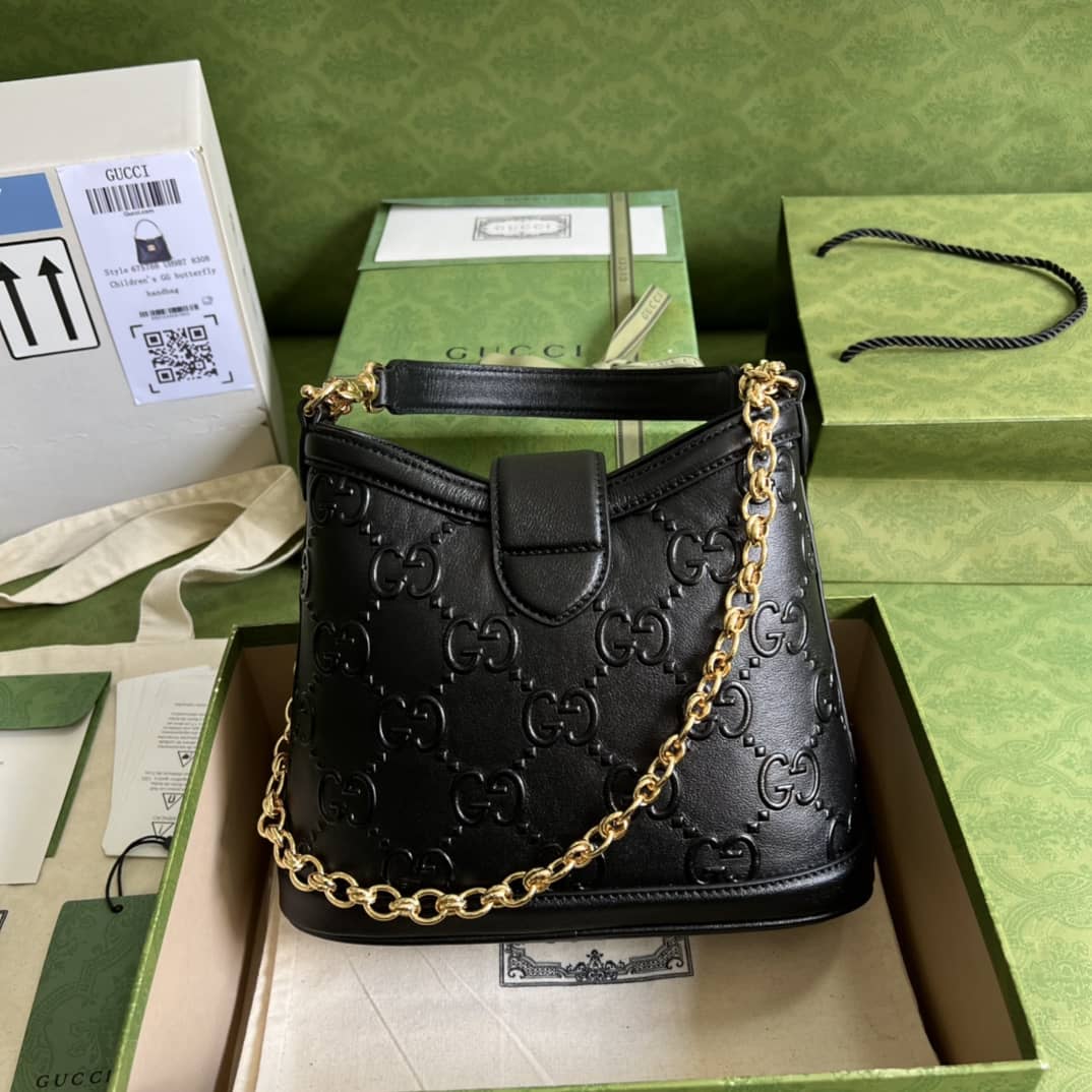 Gvc*1 Small GG Black 675788 Replica Shoulder Bag
