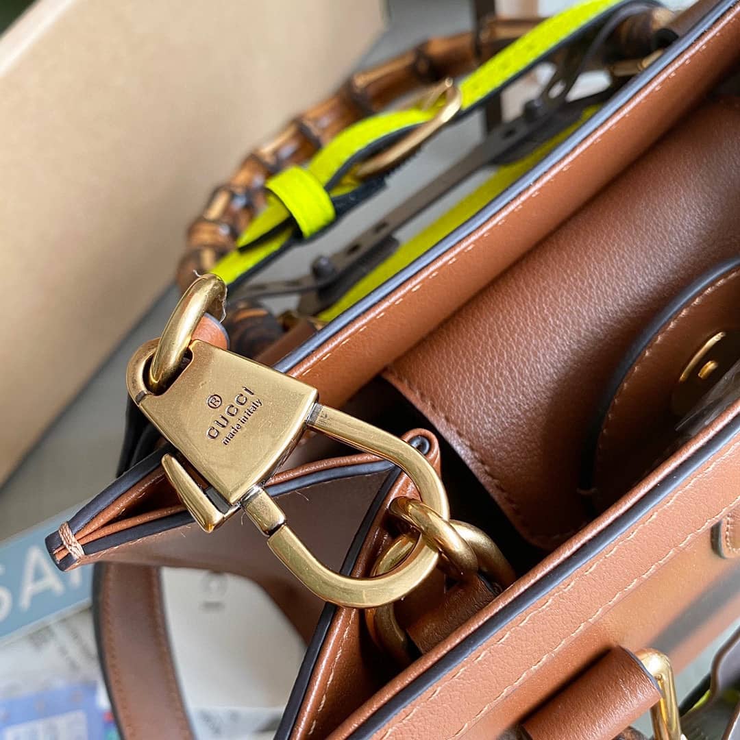Gvc*1 Diana Mini Bamboo Tote Bag Replica Brown 655661