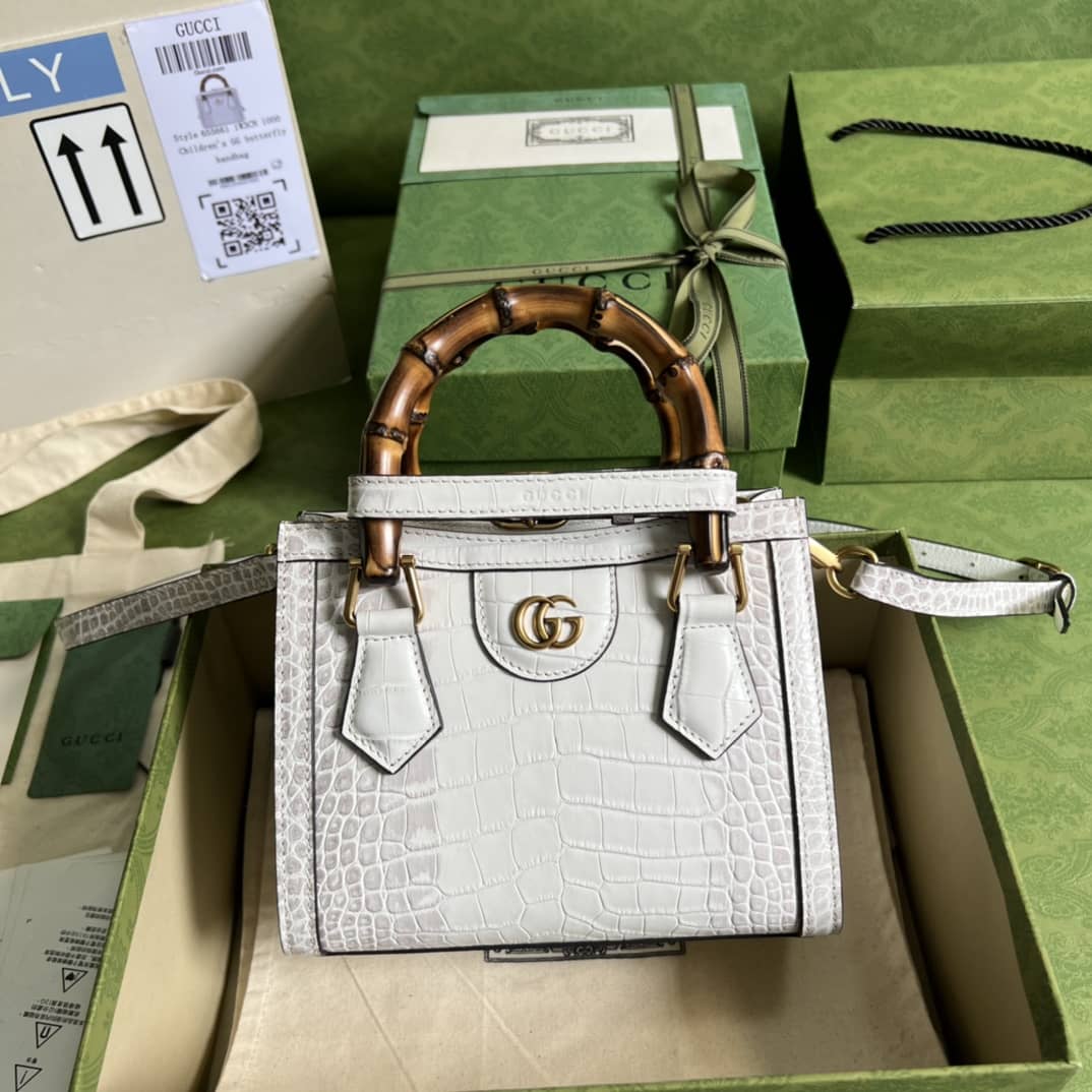 Gvc*1 Diana Mini White Replica Tote Bag 655661