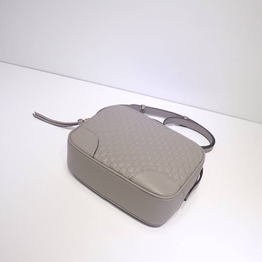 Gvc*1 Bree Gvc*1ssima GG Leather Canvas Camera Bag Replica Gray 449413