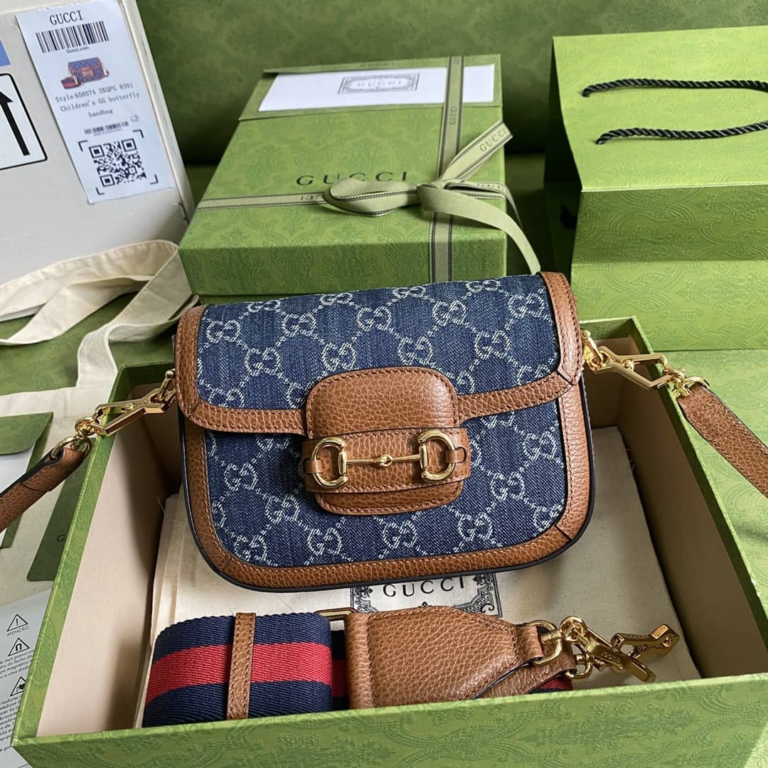 Gvc*1 1955 Horsebit Svp*me GG Canvas Mini Shoulder Bag Replica 658574