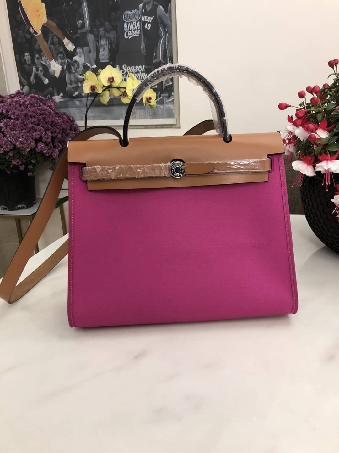 Replica H**me5 Birkin Bag 31 Canvas Leather HerBag