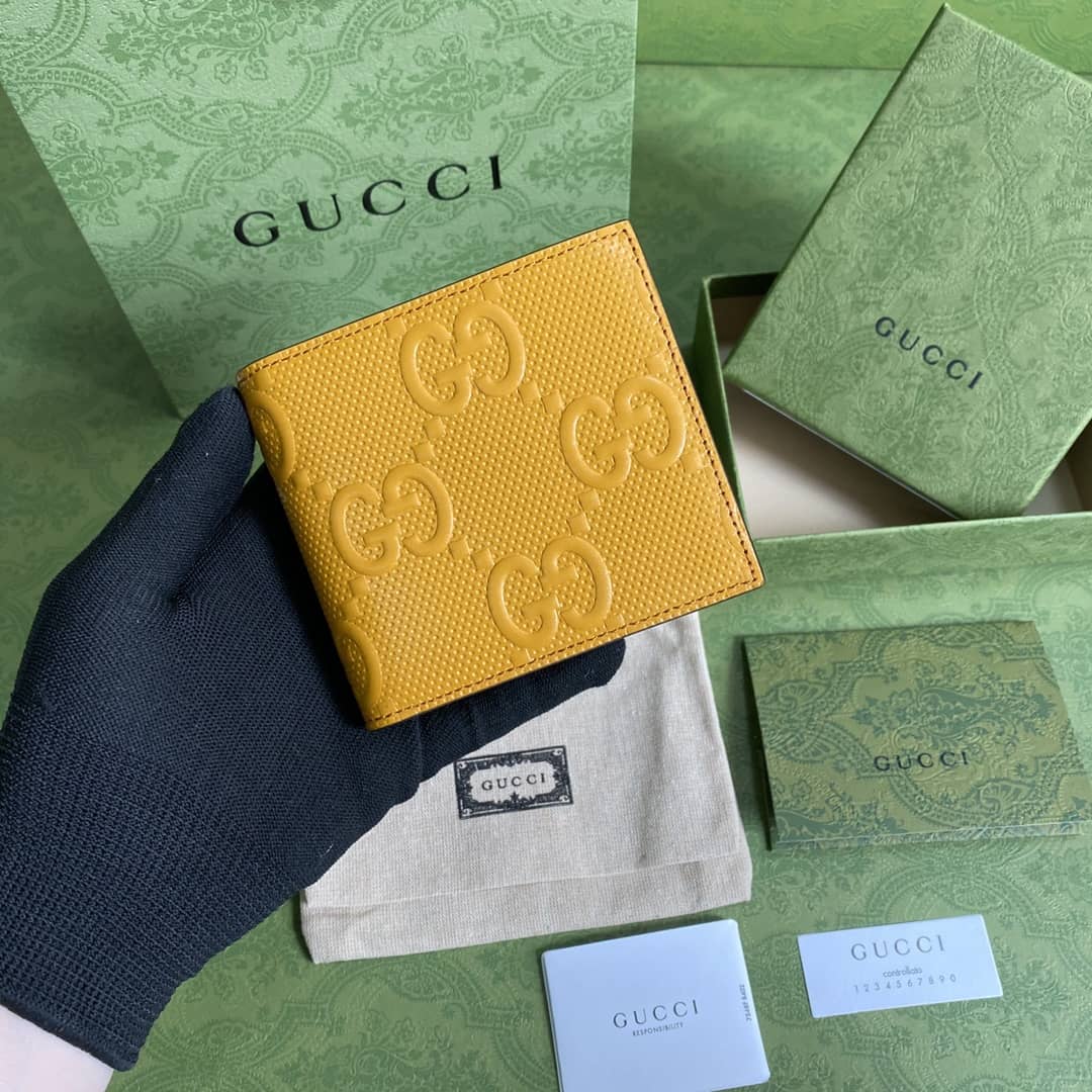 Gvc*1 GG Monogram Leather Folding Wallet Replica 625562
