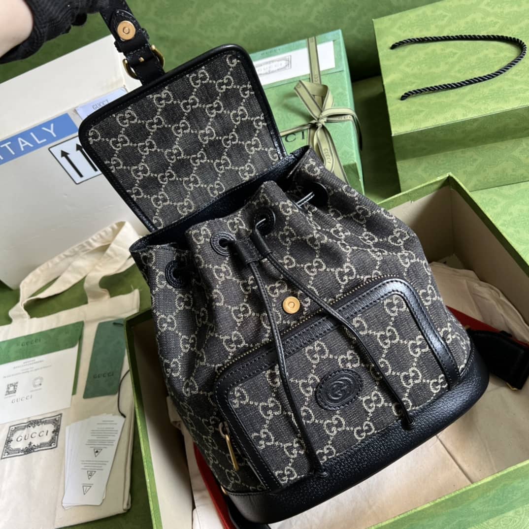 Gvc*1 Backpack With Interlocking G Black 674147 Replica