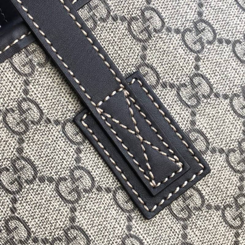 Gvc*1 GG Plus Large Zip Top PVC Replica Tote Gray Black  211137