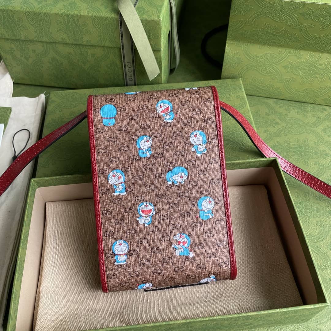 Gvc*1 X Doraemon Mini Canvas Phone Bag Replica 647805