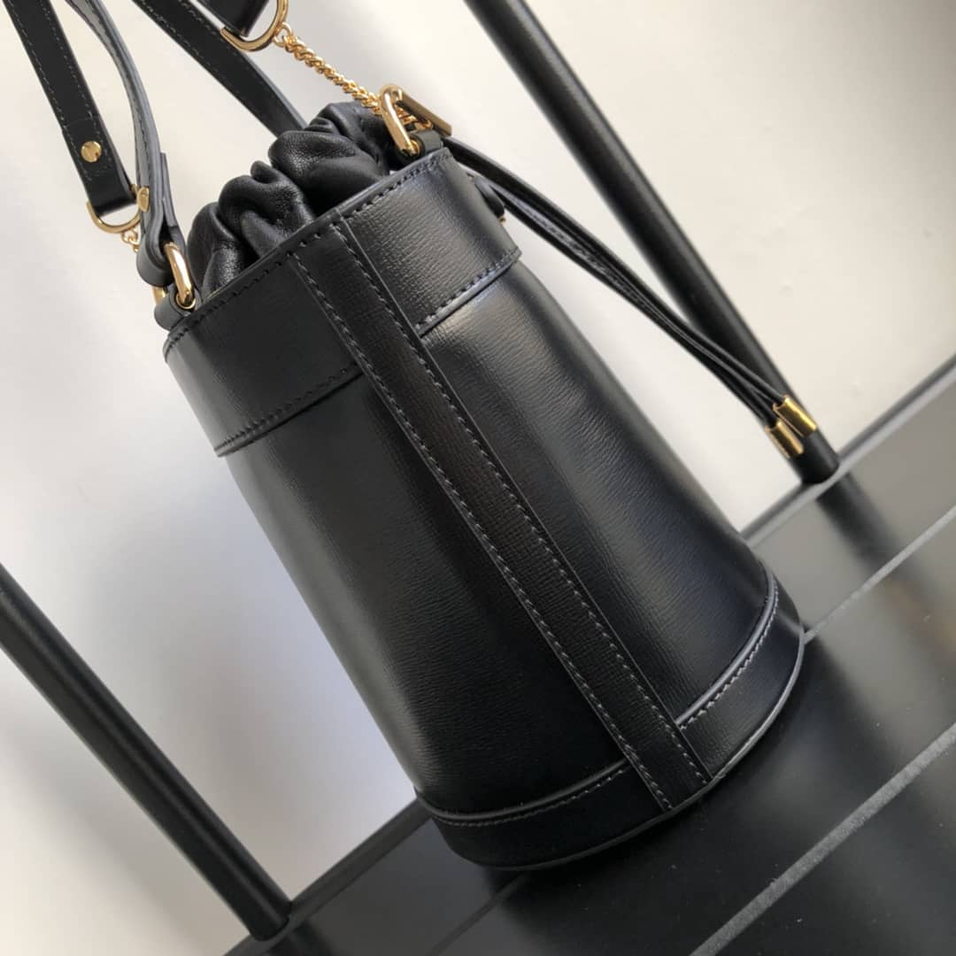 Gvc*1 Horsebit 1955 Small Bucket Bag Replica Black 637115