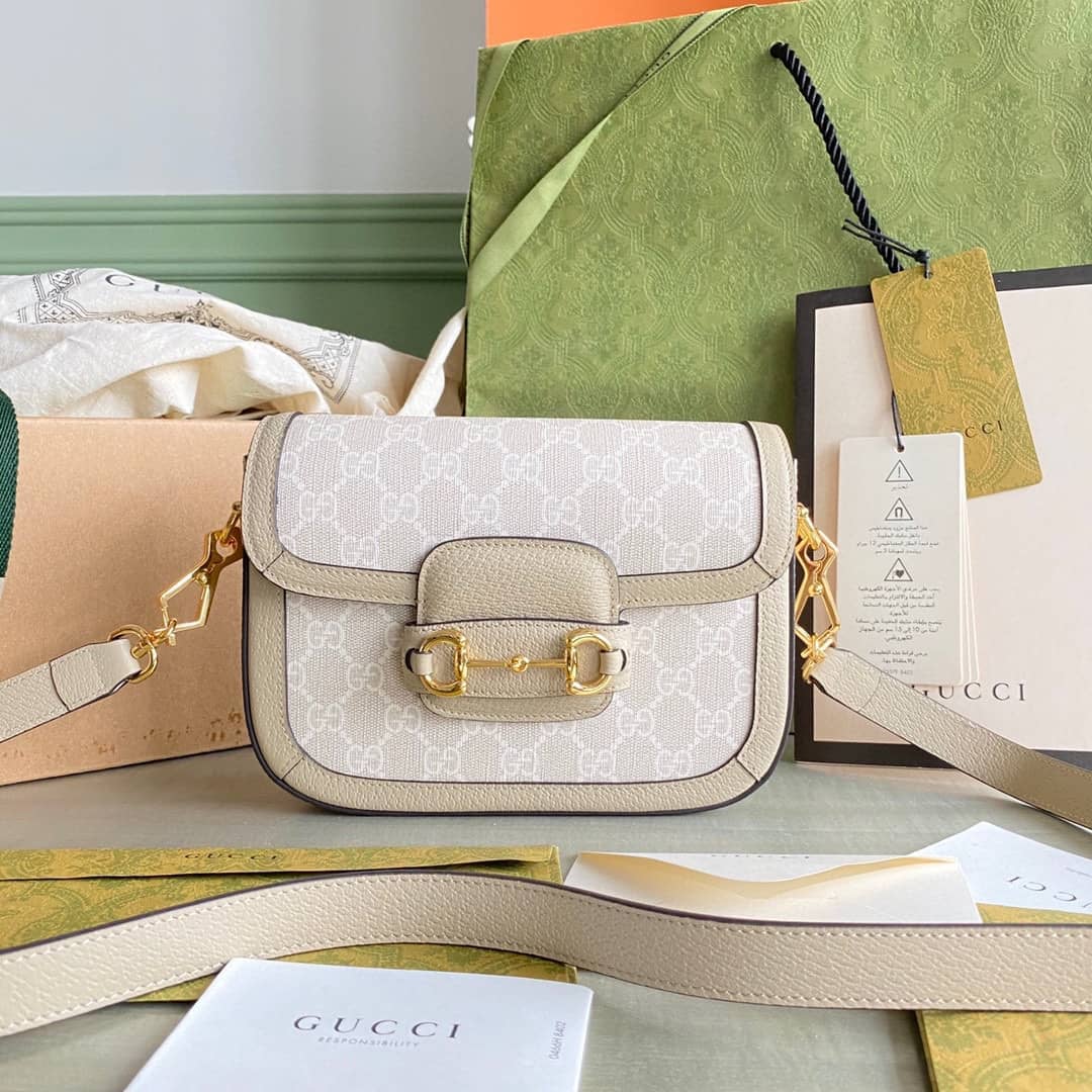 Gvc*1 Horsebit 1955 Mini Shoulder Bag White 658574 Replica