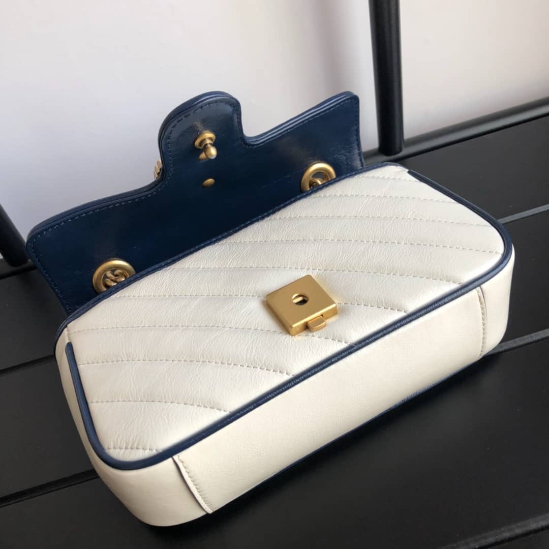 Gvc*1 GG Marmont Mini Matelasse Shoulder Bag Replica White 446744