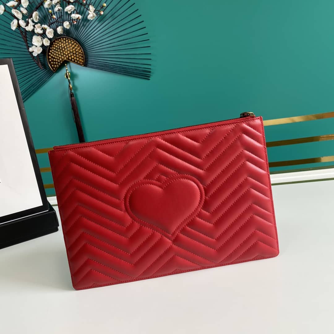 Gvc*1 GG Marmont Leather Clutch Replica 476440