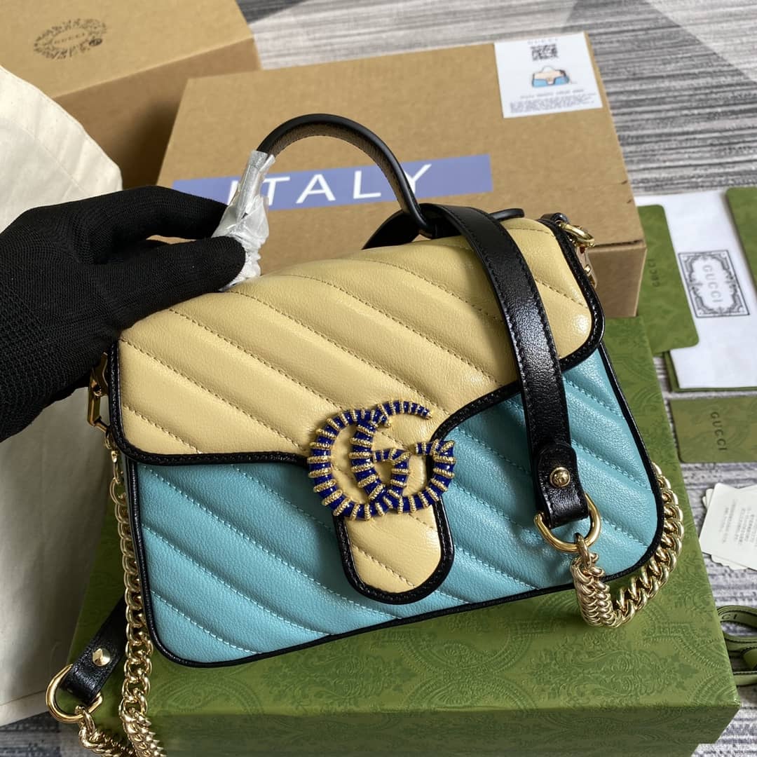 Gvc*1 Marmont GG Mini Top Handle Bag Replica 583571