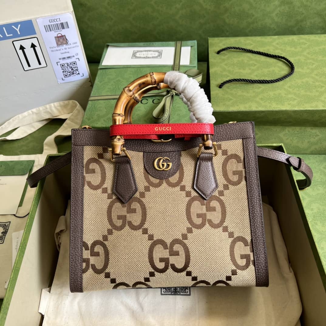Gvc*1 Diana Jumbo GG Small Dark Coffee 660195 Replica Tote Bag