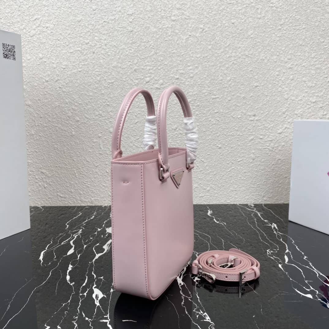 Pra*a Raffia Tote Dupe Small Brushed Leather Replica Tote