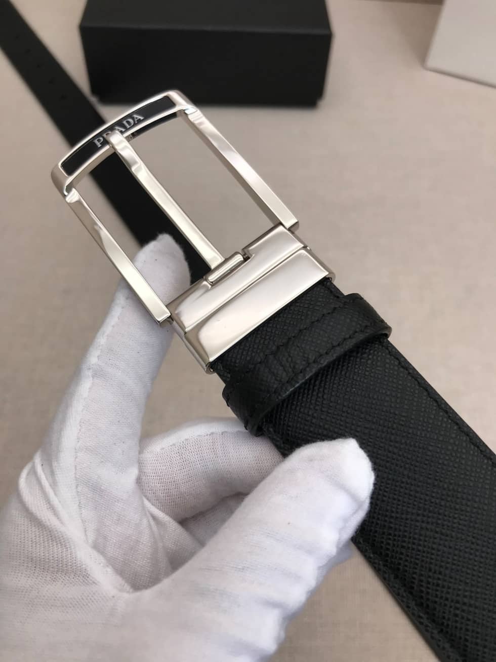 Knockoff Pra*a Logo Belt 35mm