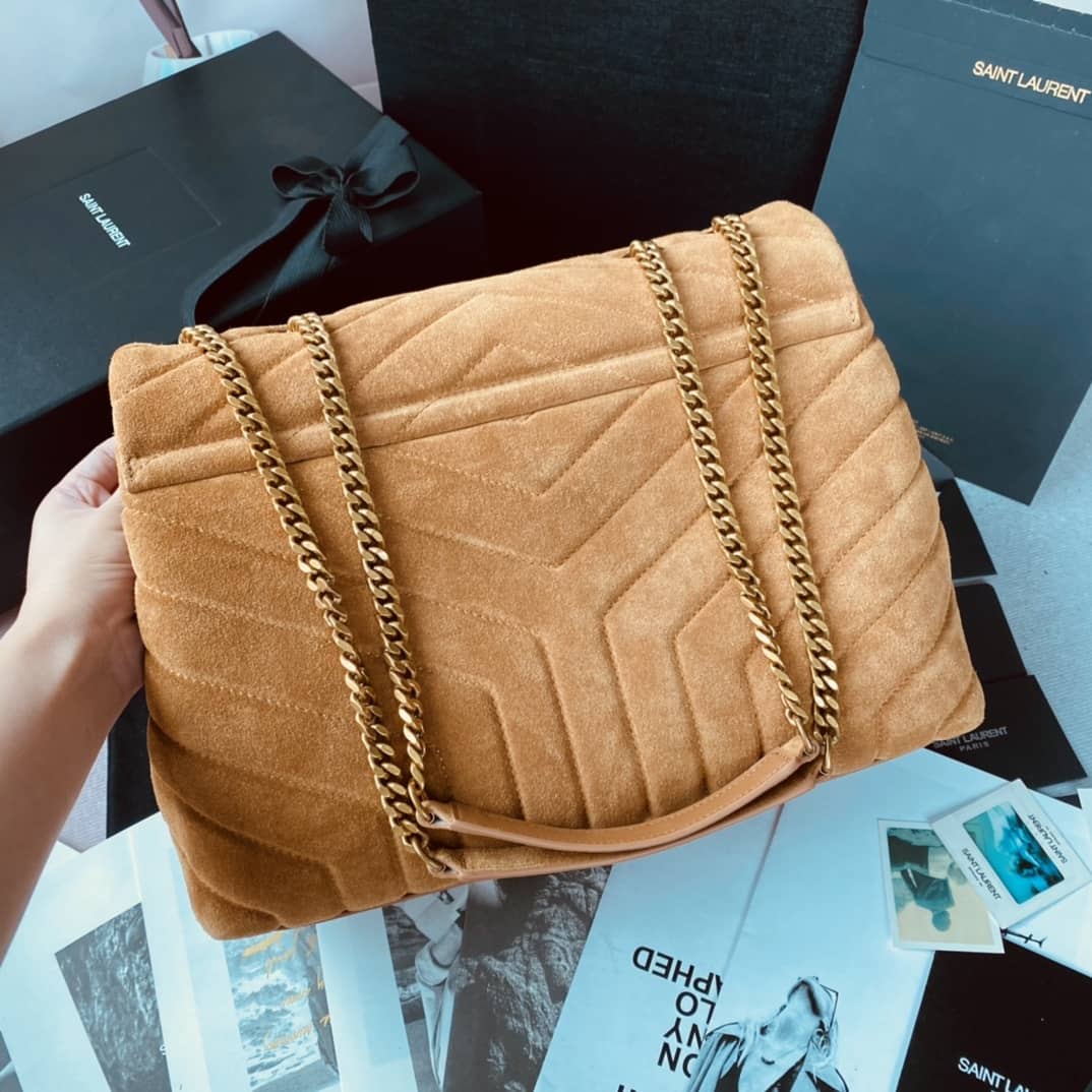 Sa1nt Lau*nt Bag Dupe  Loulou Monogram Quilted Velvet Shoulder Bag
