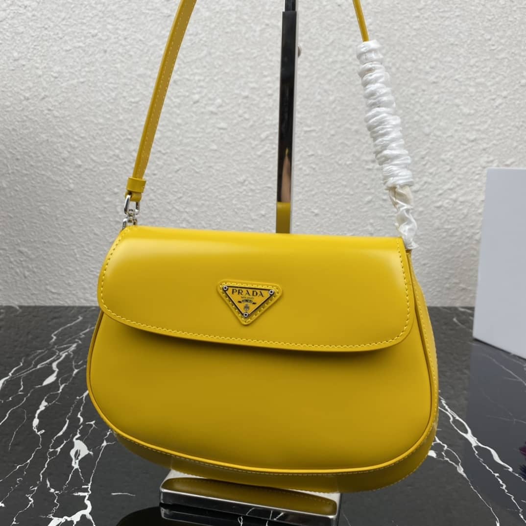 Pra*a Cleo Bag Dupe Brushed Leather Flap Replica Shoulder Bag