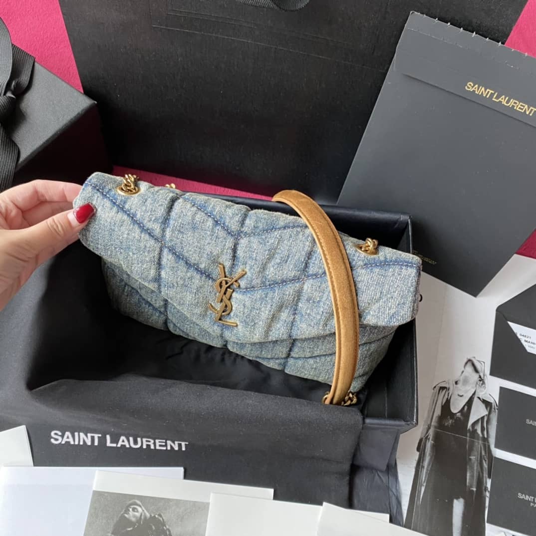 Y51 Replica Sa1nt Lau*nt Loulou Denim Shoulder Bag