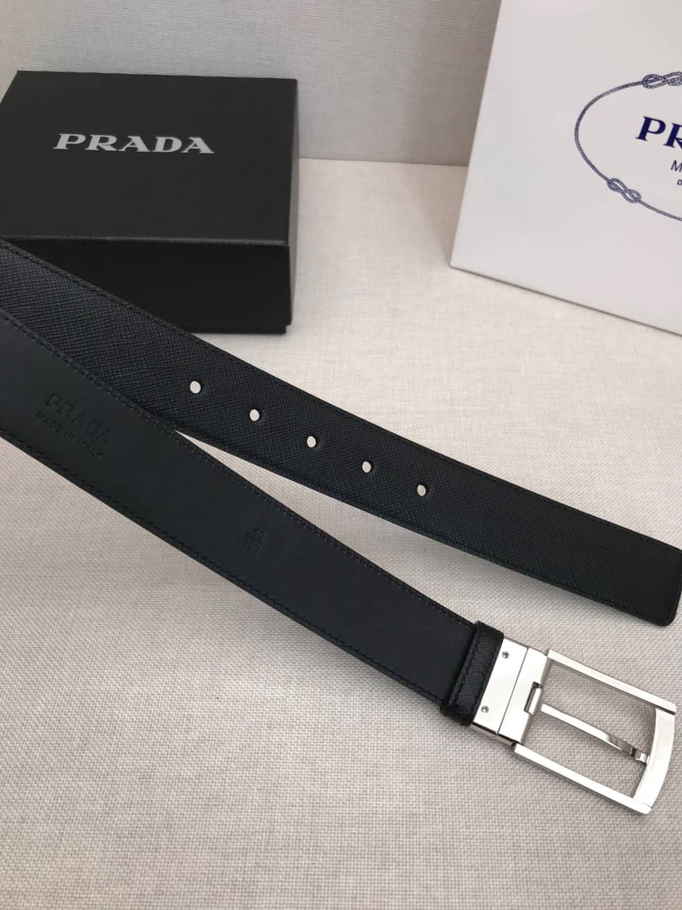 Knockoff Pra*a Logo Belt 35mm