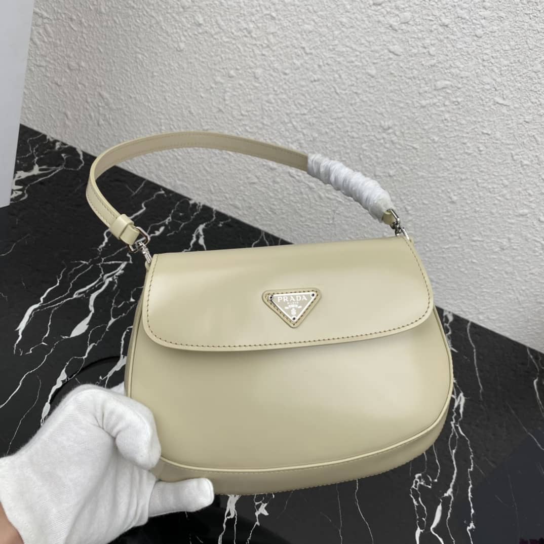 Pra*a Cleo Bag Dupe Brushed Leather Flap Replica Shoulder Bag