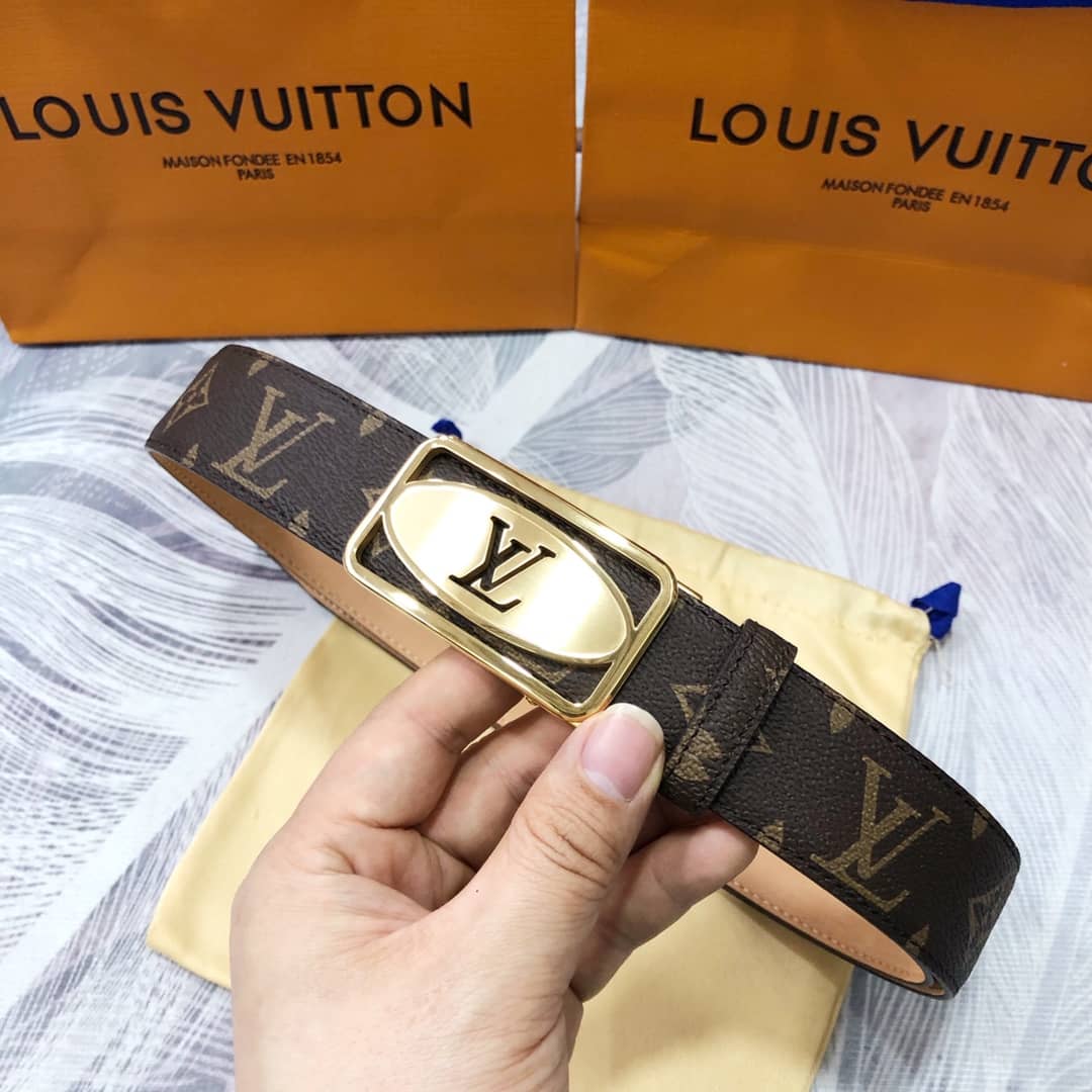 Knockoff L0vis Vvtt0n Logo Belt 35mm