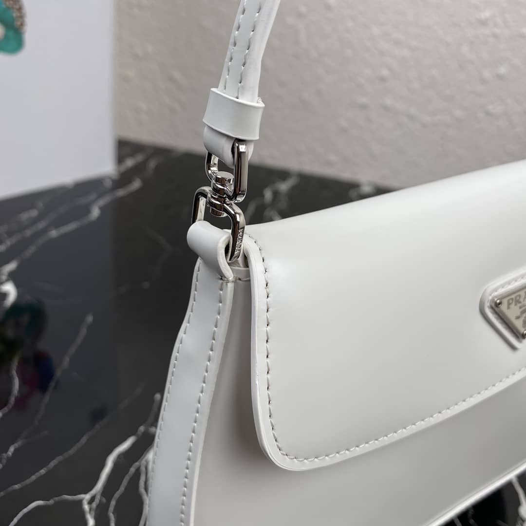 Pra*a Cleo Bag Dupe Brushed Leather Flap Replica Shoulder Bag