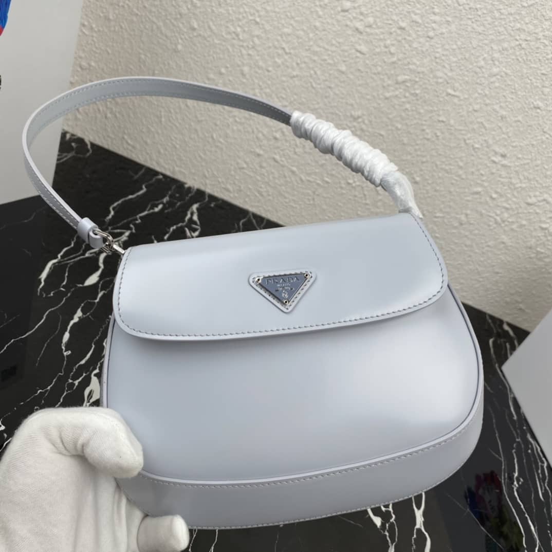 Pra*a Cleo Bag Dupe Brushed Leather Flap Replica Shoulder Bag