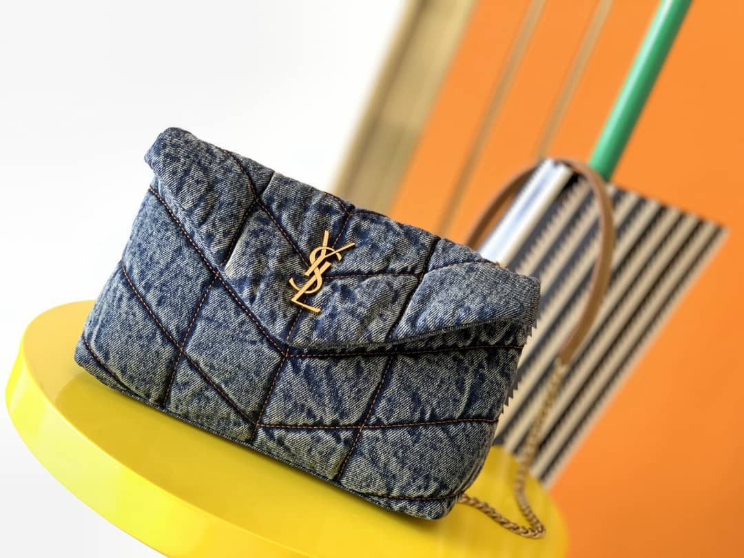 Y51 Dupes Bags Sa1nt Lau*nt Loulou Denim Shoulder Bag