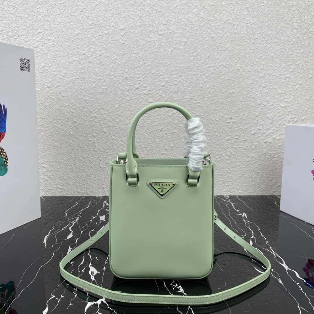 Pra*a Raffia Tote Dupe Small Brushed Leather Replica Tote