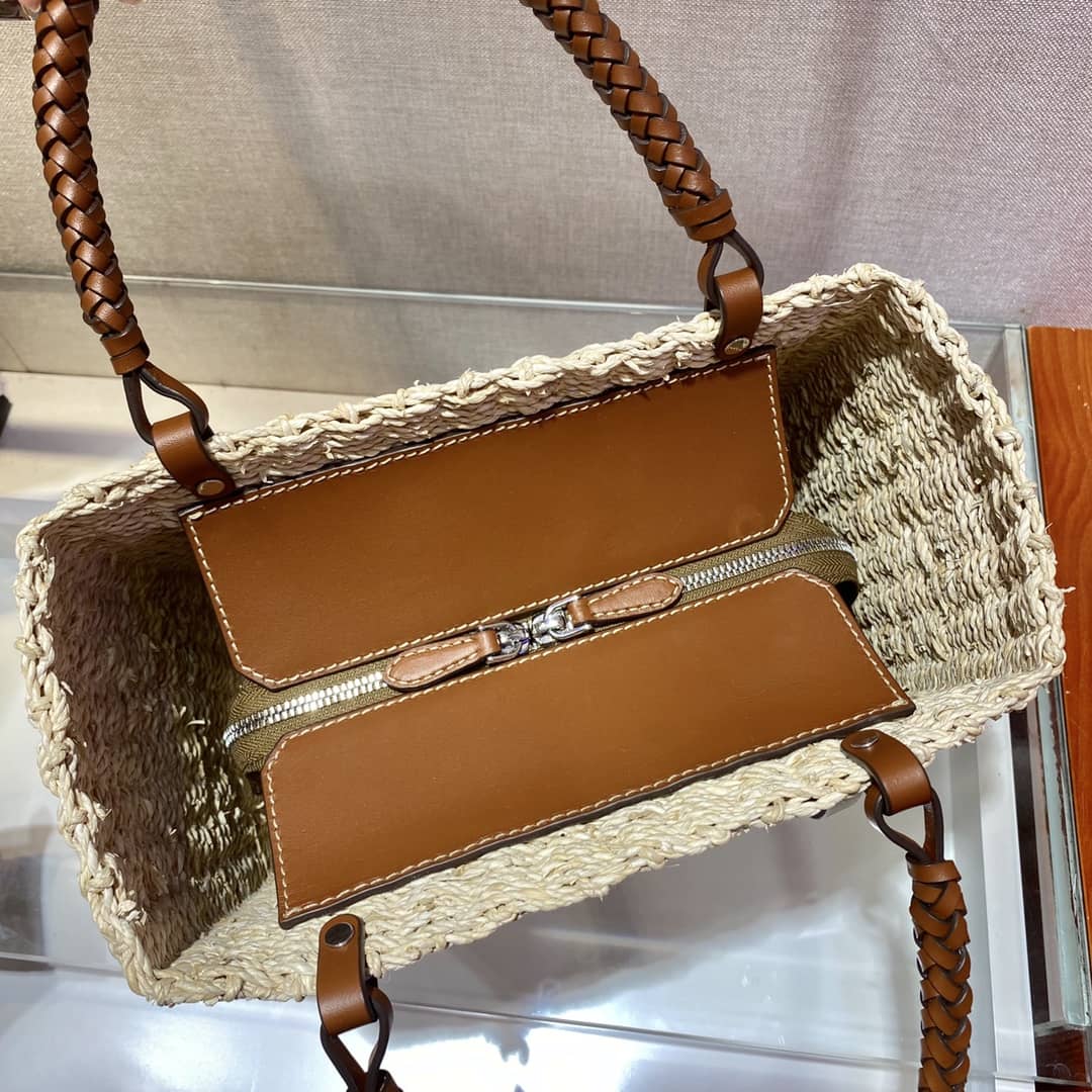 Pra*a Corn Husk Leather Replica Tote