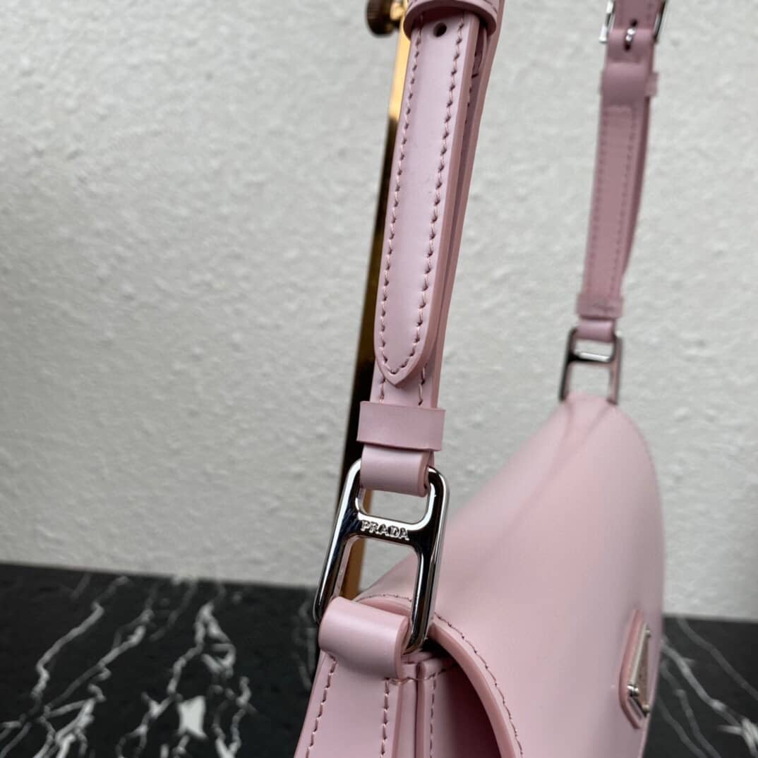 Pra*a Cleo Bag Dupe Brushed Leather Flap Shoulder Bag