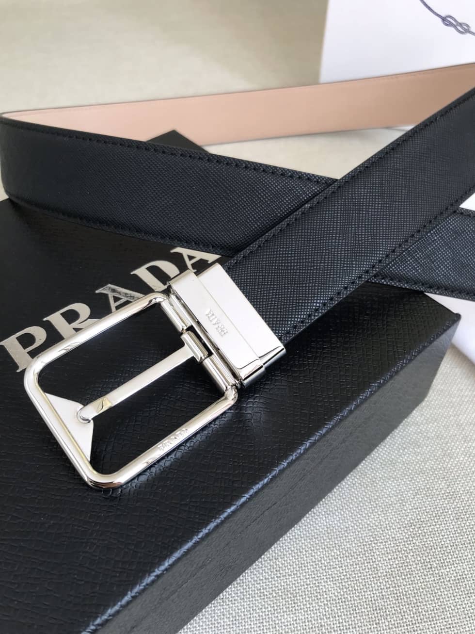 Fake Pra*a Logo Belt 35mm