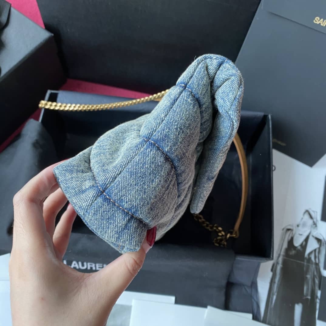 Y51 Replica Sa1nt Lau*nt Loulou Denim Shoulder Bag