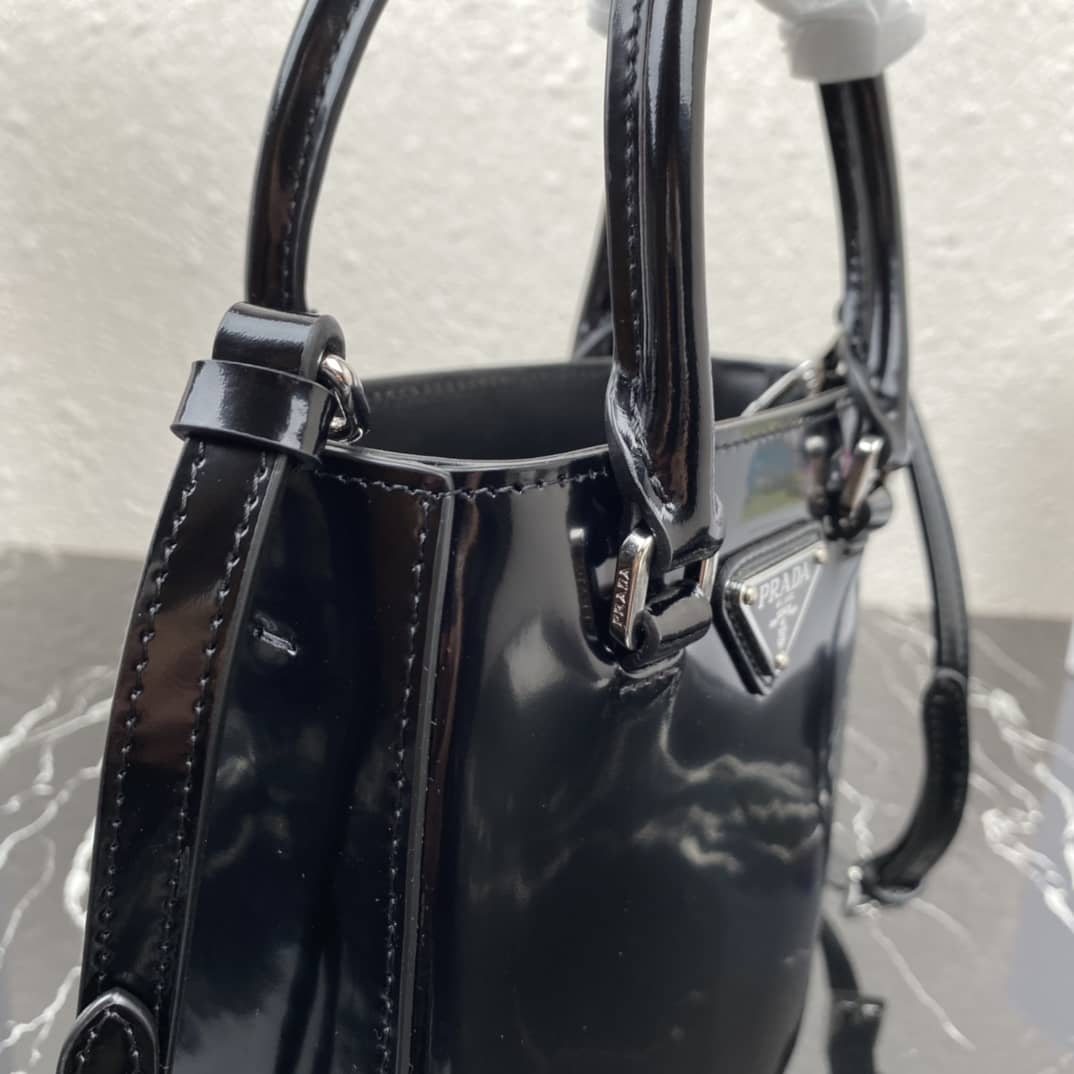 Pra*a Raffia Tote Dupe Small Brushed Leather Replica Tote