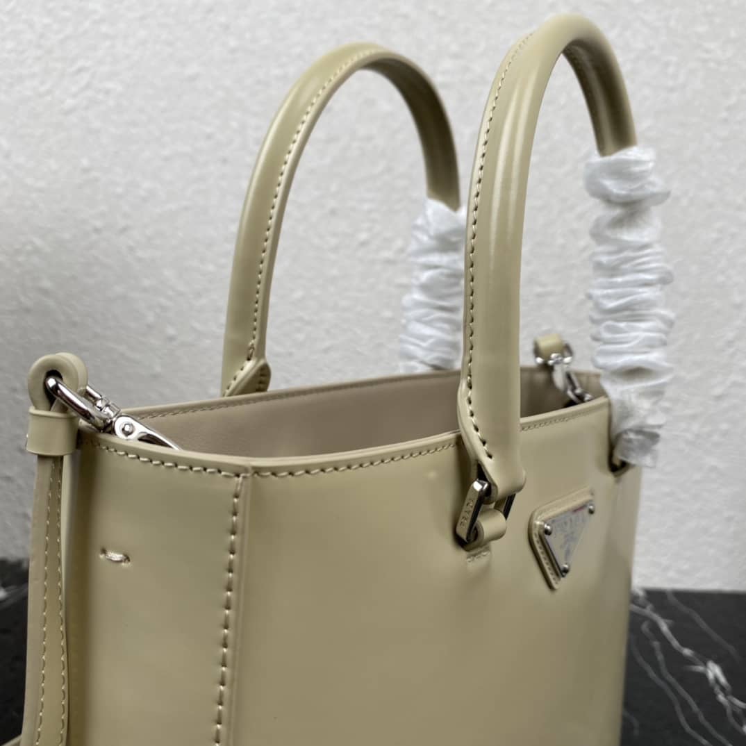 Pra*a Raffia Tote Dupe Womens Brushed Leather Replica Tote