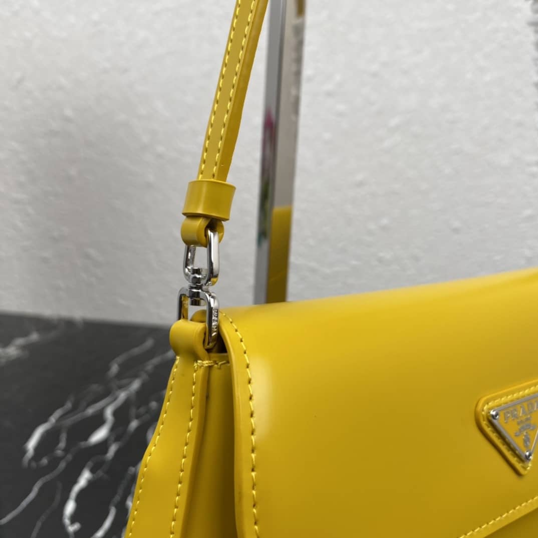Pra*a Cleo Bag Dupe Brushed Leather Flap Replica Shoulder Bag