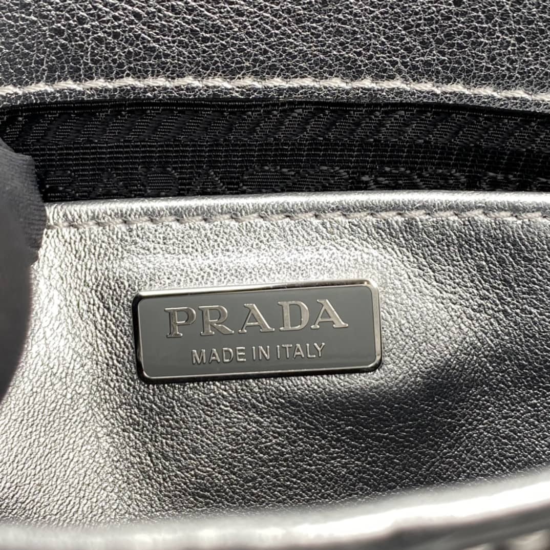 Pra*a Cleo Bag Dupe Brushed Leather Flap Replica Shoulder Bag