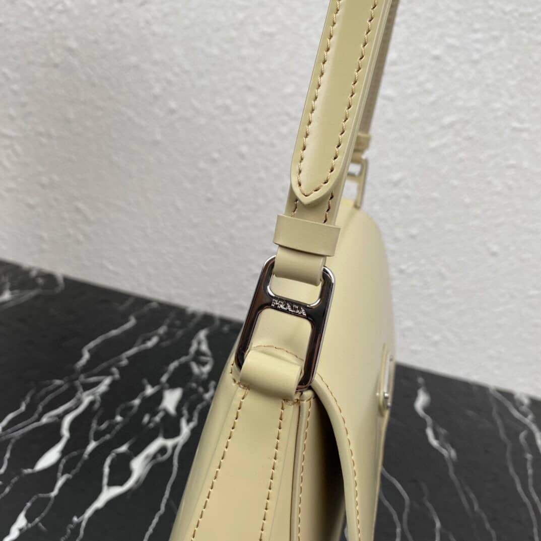 Pra*a Cleo Bag Dupe Brushed Leather Flap Shoulder Bag