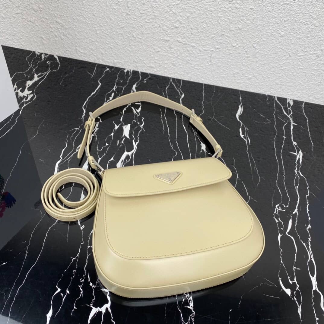 Pra*a Cleo Bag Dupe Brushed Leather Flap Shoulder Bag