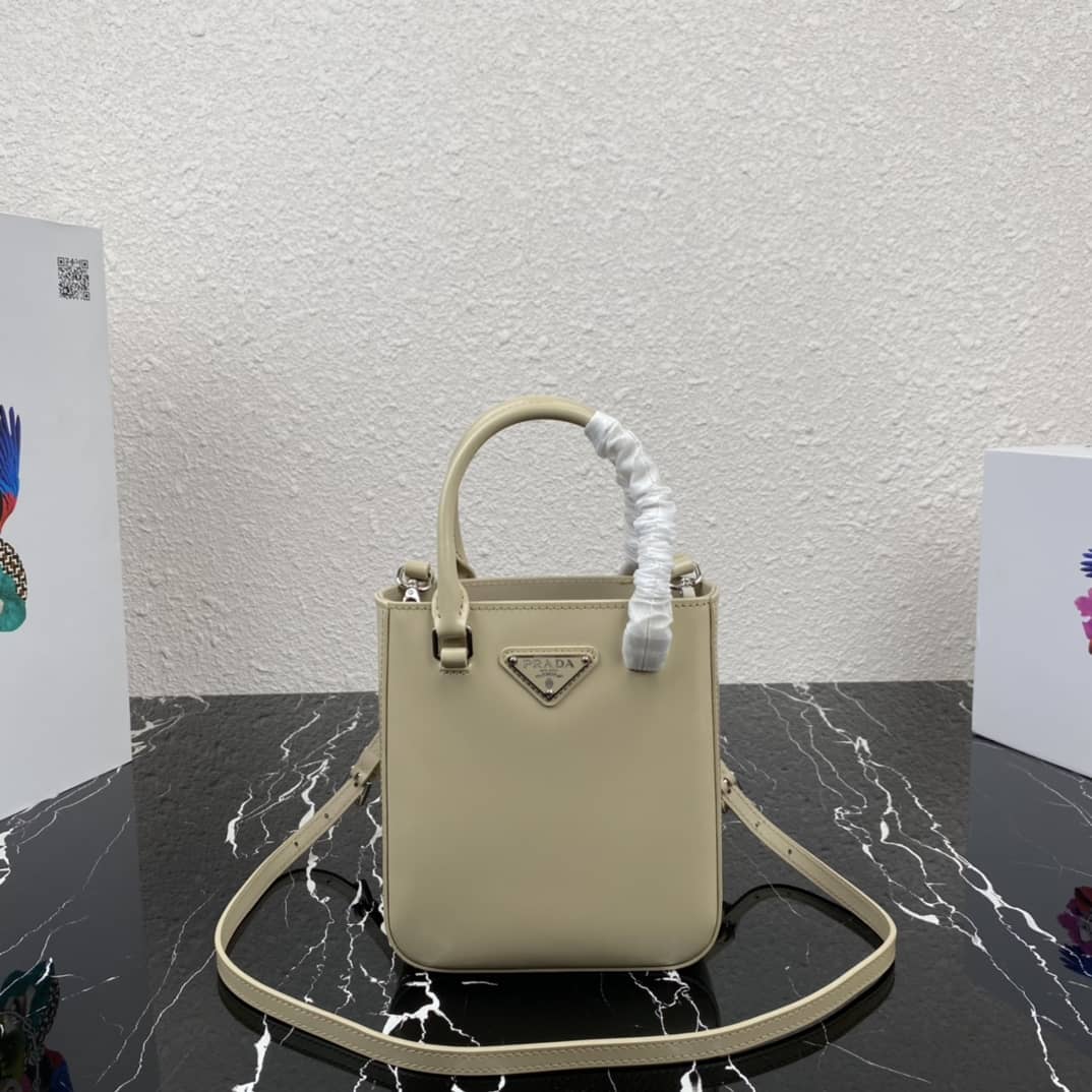 Pra*a Raffia Tote Dupe Small Brushed Leather Replica Tote