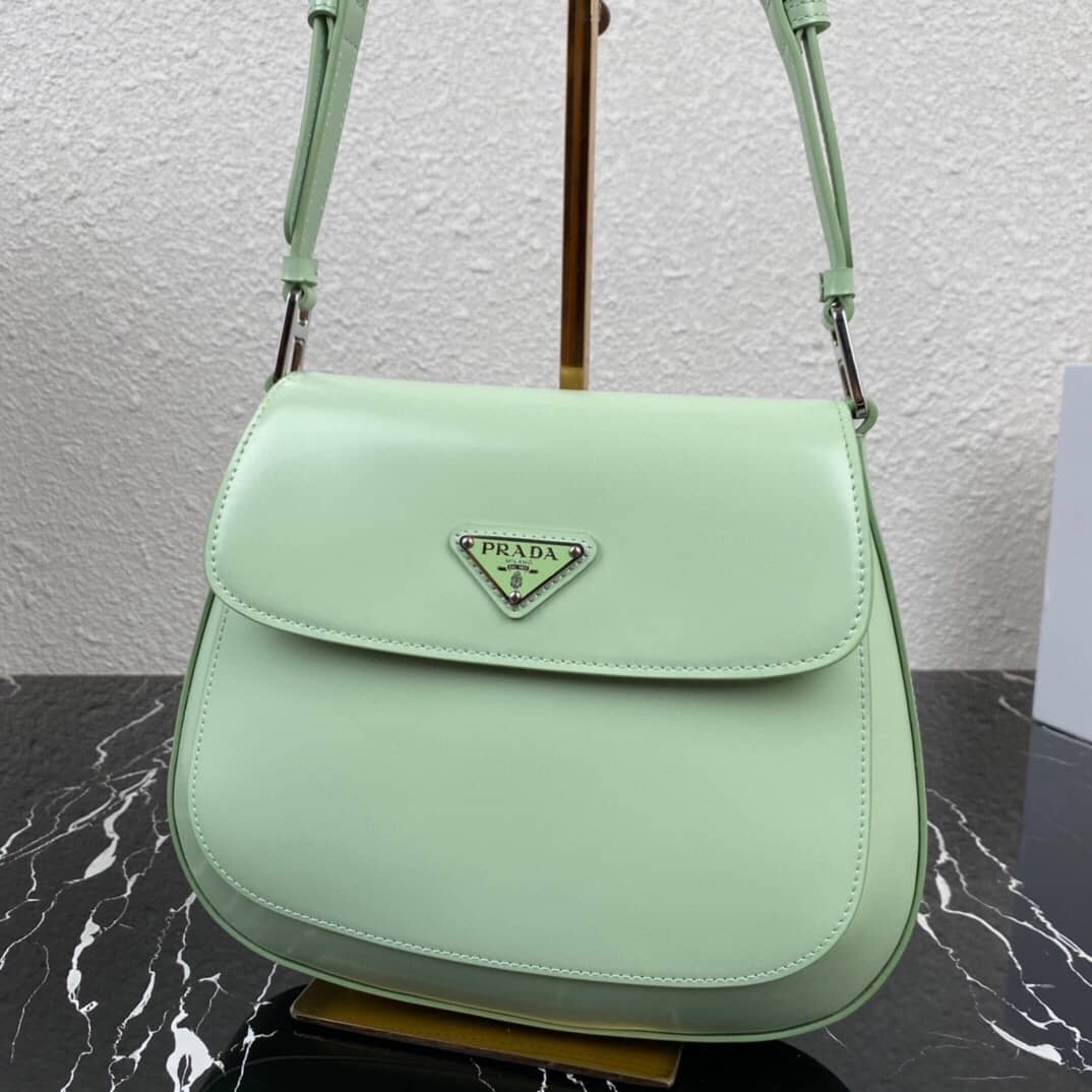 Pra*a Cleo Bag Dupe Brushed Leather Flap Shoulder Bag